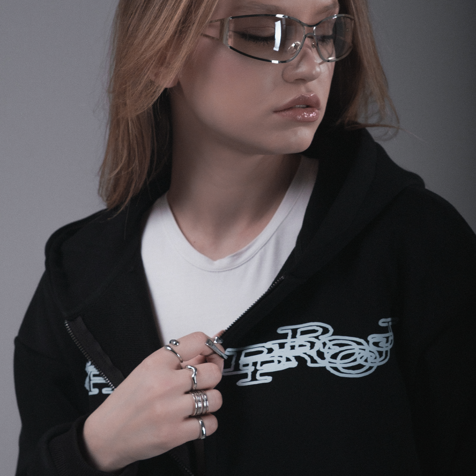 CROP ZIP-HOODIE "DEEP"